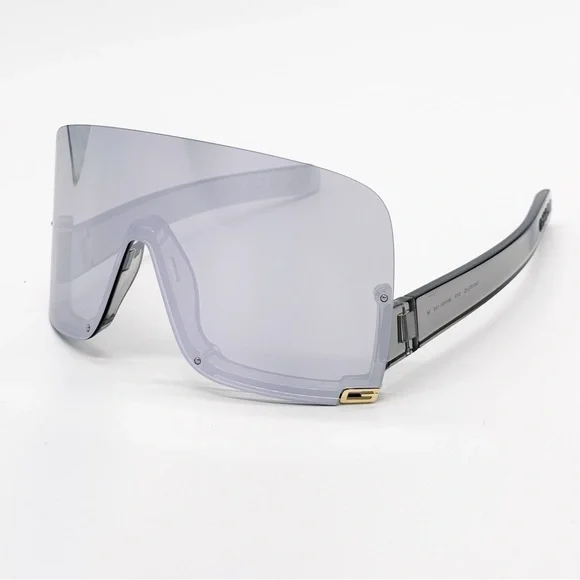 NEW GUCCI SHIELD WOMEN SUNGLASSES GUCCI GG1631S 013 GREY OVERSIZED EYEWEAR NEW GG1631S 013 GUCCI GREY SHIELD UNISEX SUNGLASSES GG 1631S  main image 4